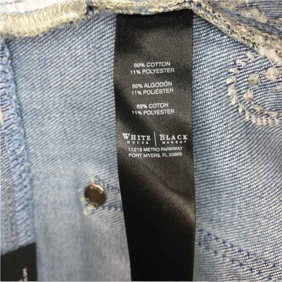 WHBM The Saint Honore Collection Stitch Designed Girlfriend Blue Jeans Size 8 - Picture 3 of 6